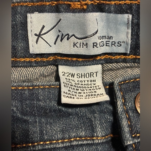 Kim Rogers Womens Jeans Straight Legs Size 22 Short Spandex Cotton - Picture 2 of 6